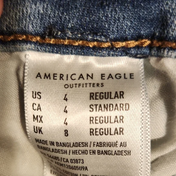 American Eagle Outfitters High Rise Distressed Blue Jeans - Picture 2 of 4